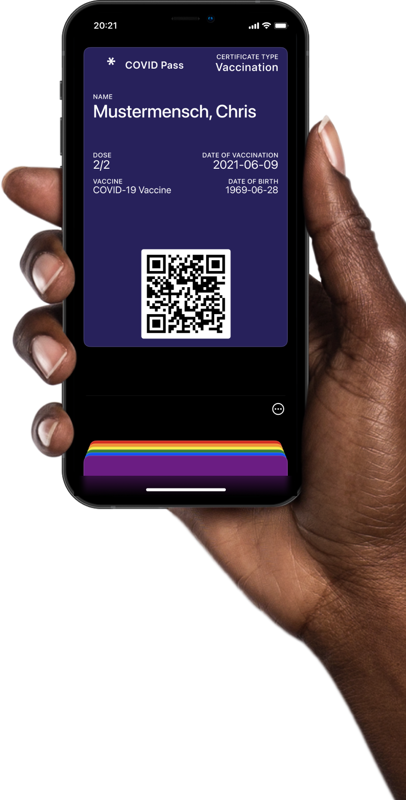 Apple iPhone iOS Apple Wallet COVID Pass Background Mockup Image